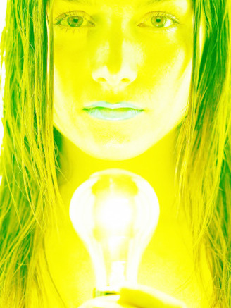 Young Caucasian Woman with Technology