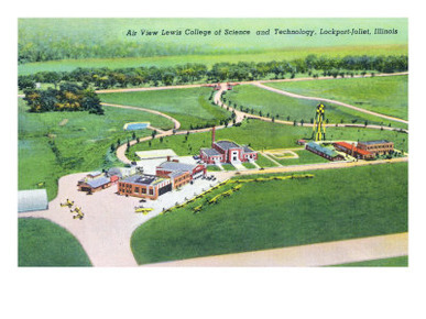 Lockport-Joliet, Illinois - Aerial View of the Lewis College of Science and Technology, c.1945